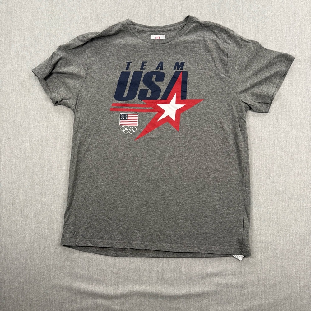 Team USA Olympics Graphic T-Shirt‎ Gray Heather Short Sleeve Mens Large L